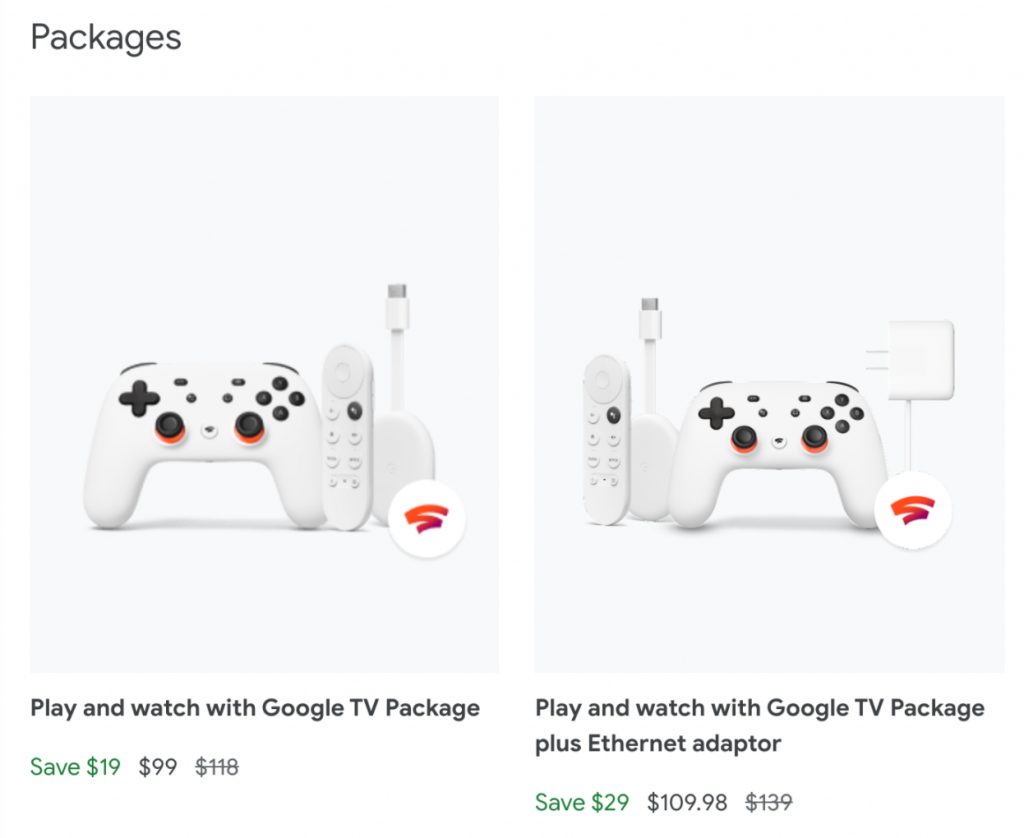 为推广 Stadia 云游戏，谷歌将手柄和电视棒组合出售：99.99 美元